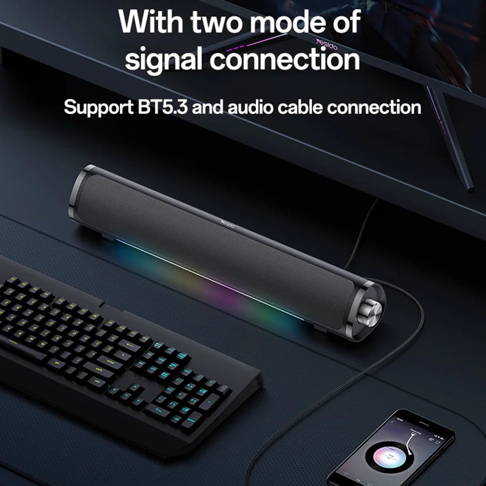Bluetooth-Lautsprecher Yesido YSW27, 10W, RGB, Schwarz