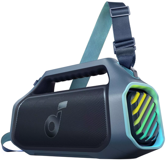 Tragbarer Bluetooth-Lautsprecher Anker SoundCore Boom 2 Plus Neue Version, 140W, TWS, RGB, wasserdicht, Blau A3134032