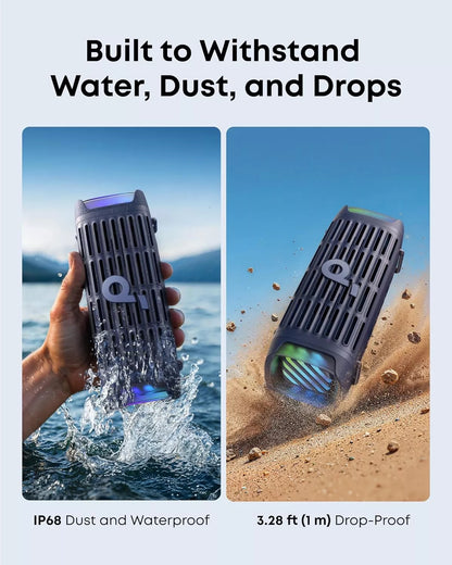Anker SoundCore Boom 3i Portable Bluetooth Speaker, 50W, RGB, Waterproof, Blue D5100030
