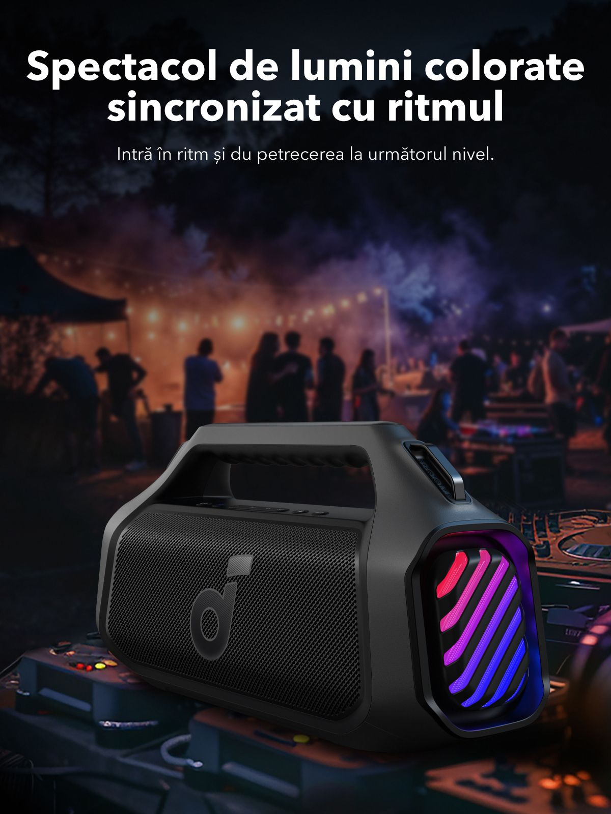 Tragbarer Bluetooth-Lautsprecher Anker SoundCore Boom 2 Plus Neue Version, 140W, TWS, RGB, Wasserdicht, Schwarz A3134012