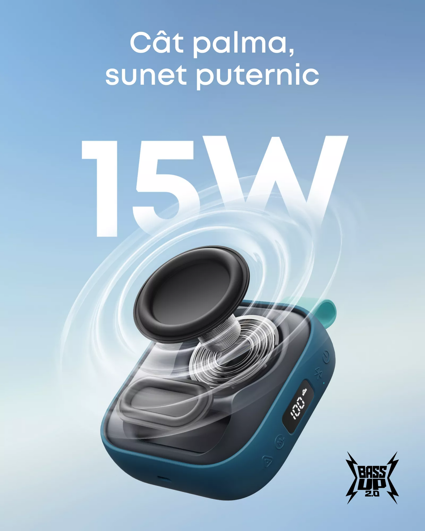 Tragbarer Bluetooth-Lautsprecher Anker SoundCore Boom Go 3i, 15W, TWS, RGB, wasserdicht, blau, wiederverpackt D5103030