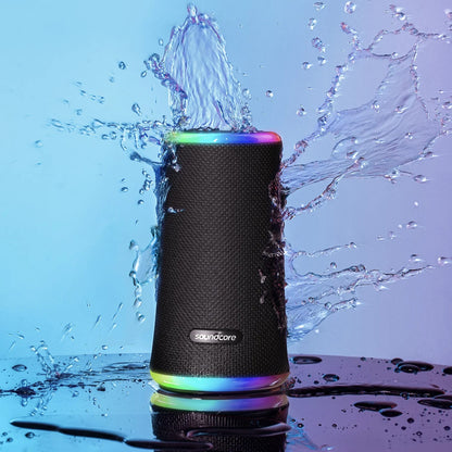 Anker SoundCore Flare 2 Tragbarer Bluetooth-Lautsprecher, 20 W, RGB, wasserdicht, Schwarz A3165G11