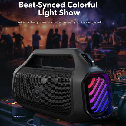 Anker SoundCore Boom 2 Plus Portable Bluetooth Speaker, 140W, TWS, RGB, Waterproof, Black A3134011