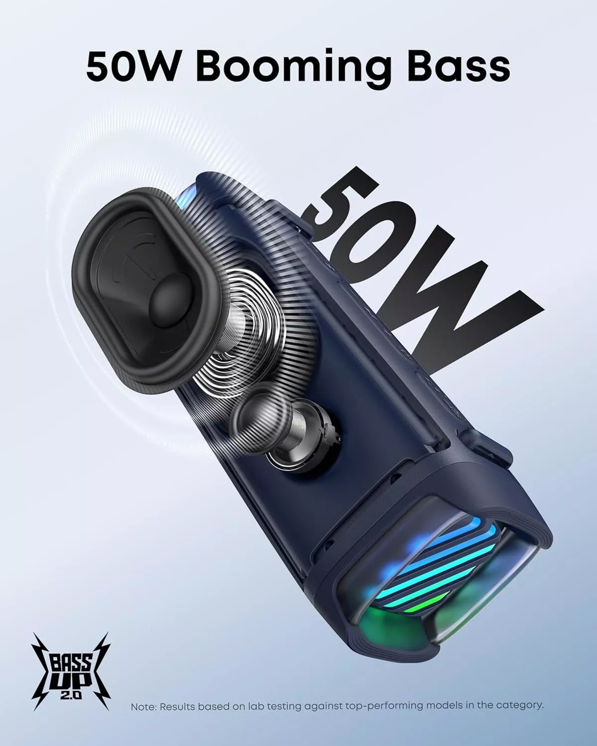 Anker SoundCore Boom 3i Portable Bluetooth Speaker, 50W, RGB, Waterproof, Blue D5100030