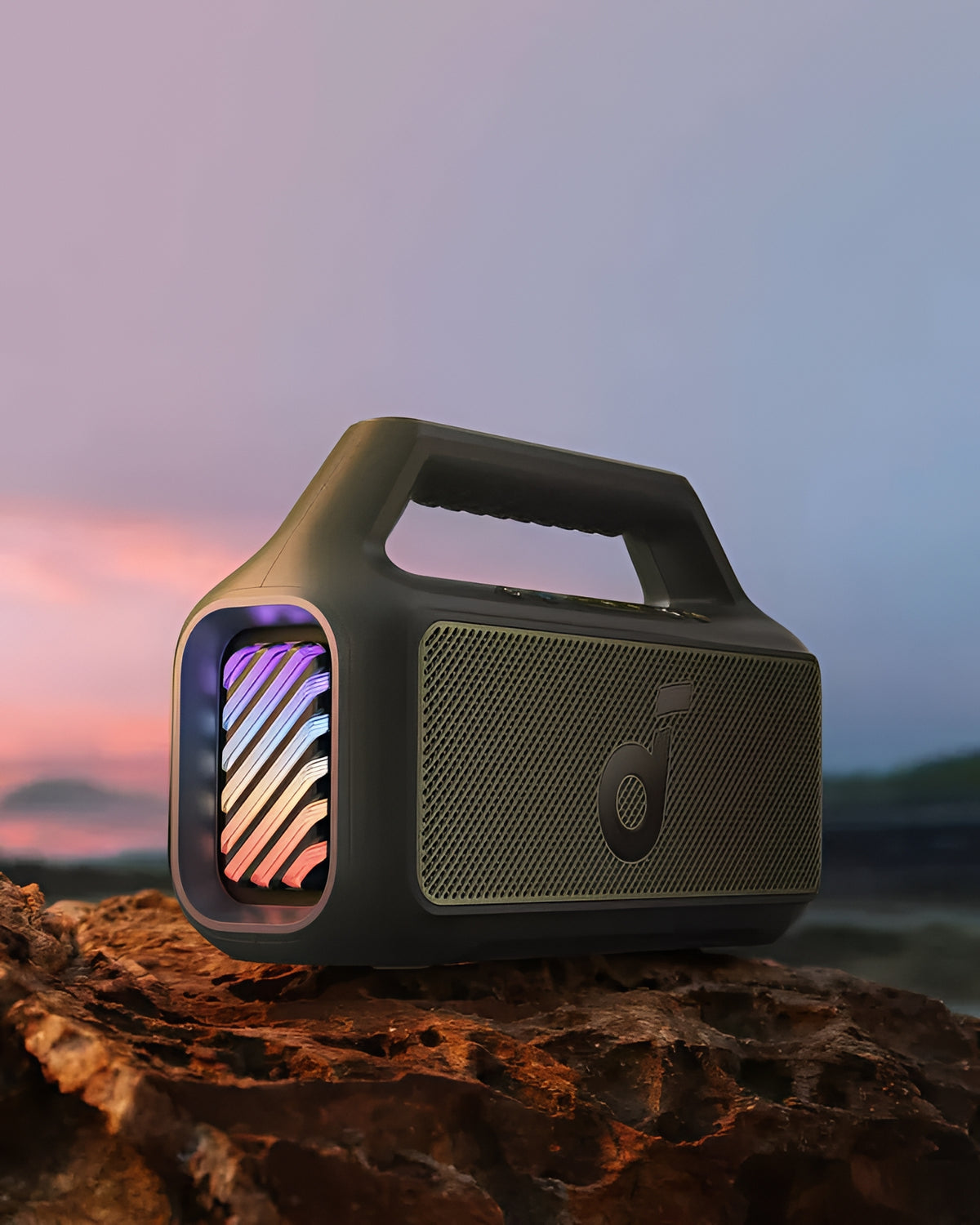 Tragbarer Bluetooth-Lautsprecher Anker SoundCore Boom 2 Neue Version, 80W, TWS, RGB, Wasserdicht, Grün A3138062