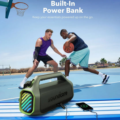 Tragbarer Bluetooth-Lautsprecher Anker SoundCore Boom 2 Plus, 140W, TWS, RGB, wasserdicht, Grün A3134061
