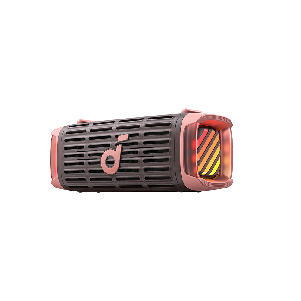 Tragbarer Bluetooth-Lautsprecher Anker SoundCore Boom 3i, 50W, RGB, wasserdicht, Braun Rosa D5100080