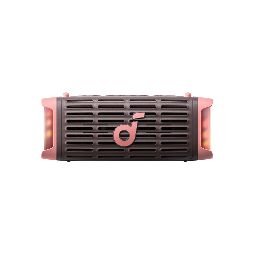 Tragbarer Bluetooth-Lautsprecher Anker SoundCore Boom 3i, 50W, RGB, wasserdicht, Braun Rosa D5100080