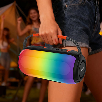 Tragbarer Bluetooth-Lautsprecher Dudao Y21, 2 x 5W, TWS, RGB, Schwarz