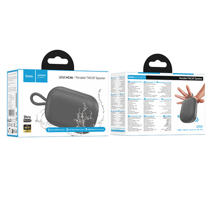 Tragbarer Bluetooth-Lautsprecher HOCO HC46, 7W, TWS, Grau