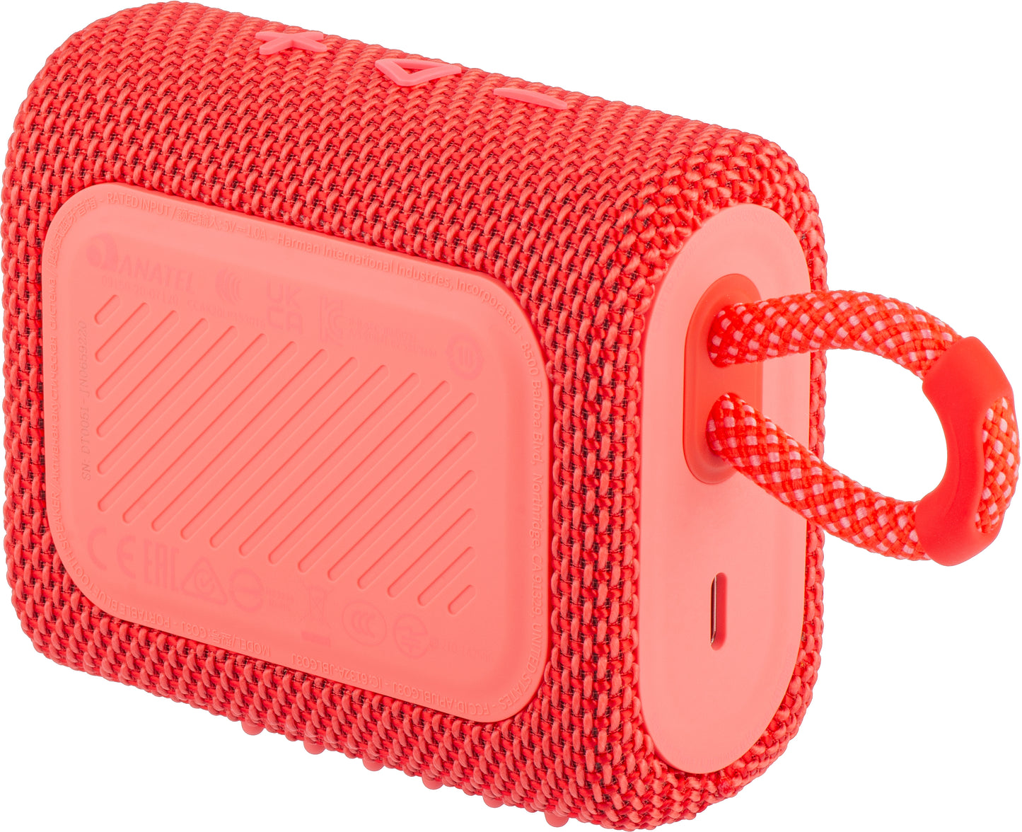 JBL GO 3 Tragbarer Bluetooth-Lautsprecher, 4,2 W, Pro Sound, wasserdicht, Rot JBLGO3RED