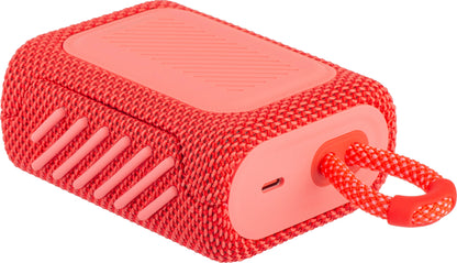 JBL GO 3 Tragbarer Bluetooth-Lautsprecher, 4,2 W, Pro Sound, wasserdicht, Rot JBLGO3RED