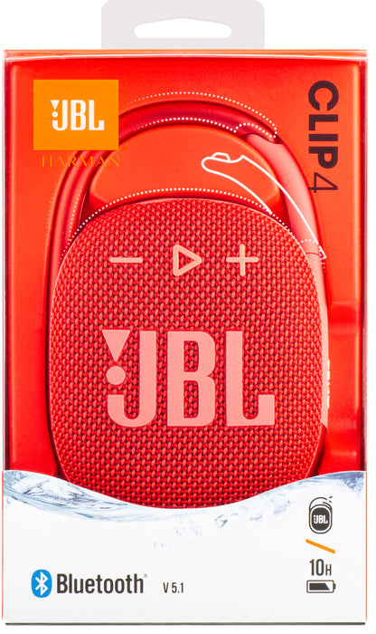 Tragbarer Bluetooth-Lautsprecher JBL Clip 4, 5 W, Pro Sound, wasserdicht, Rot JBLCLIP4RED