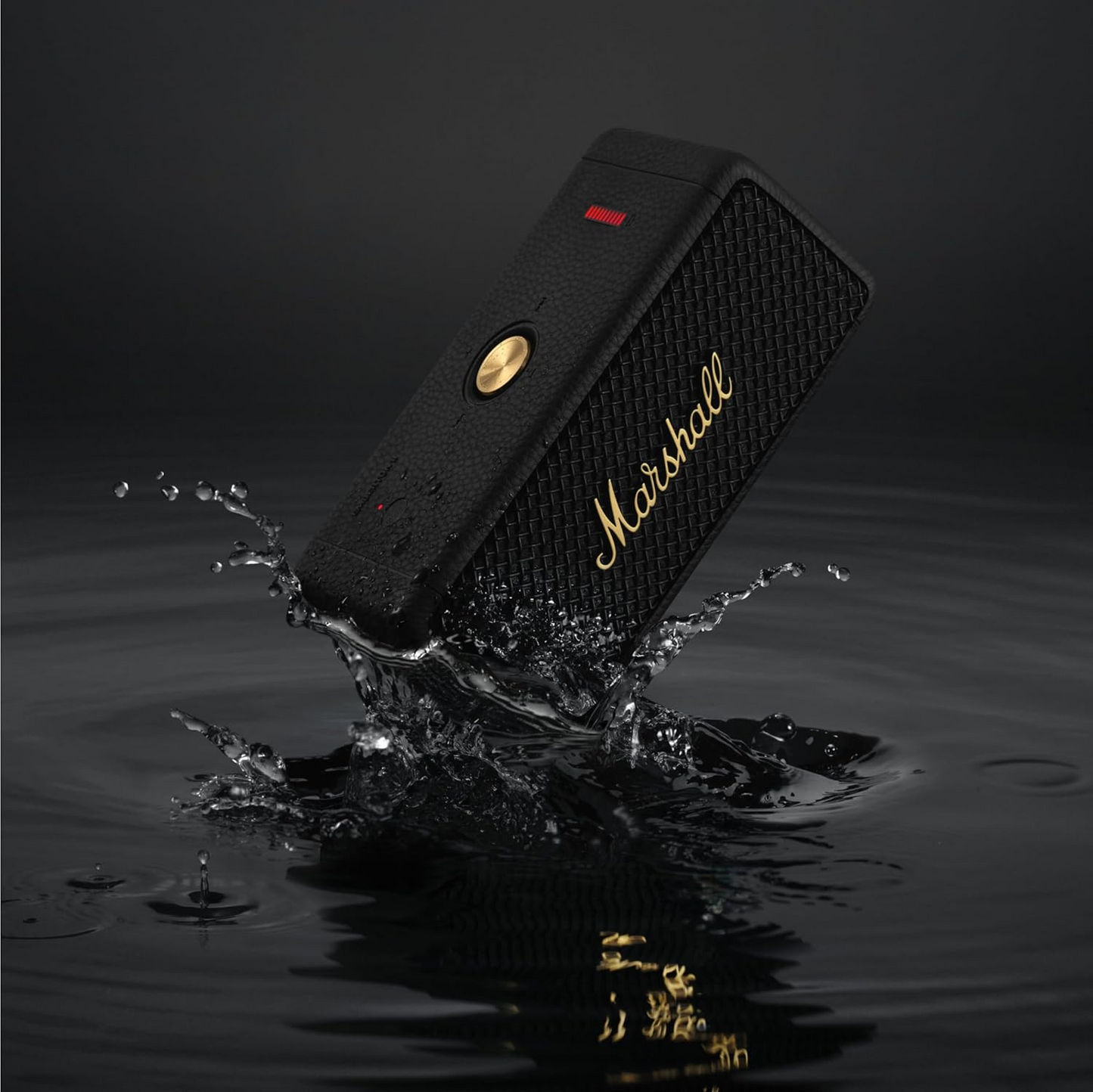 Marshall Emberton II Portable Bluetooth Speaker, 20W, Waterproof, Black Gold
