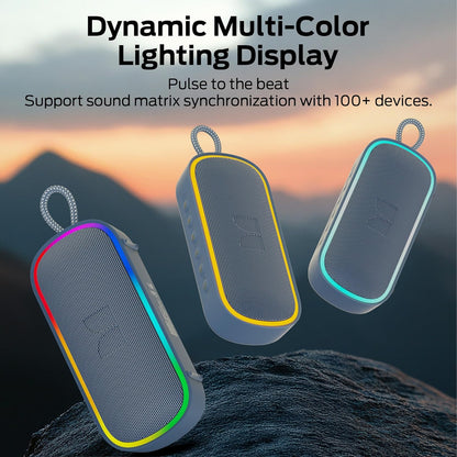 Monster S150 Plus Portable Bluetooth Speaker, 40W, TWS, RGB, Waterproof, Light Cream