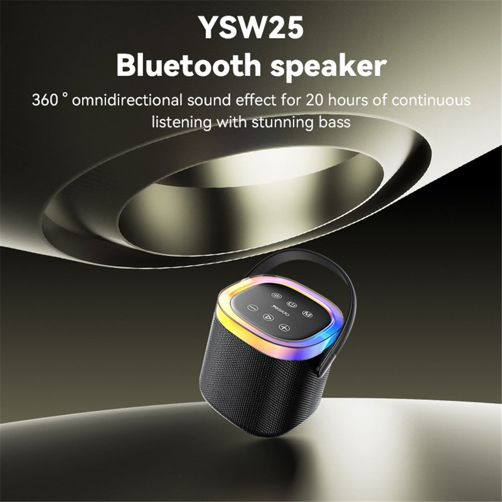 Yesido YSW25 Portable Bluetooth Speaker, 5W, RGB, Black