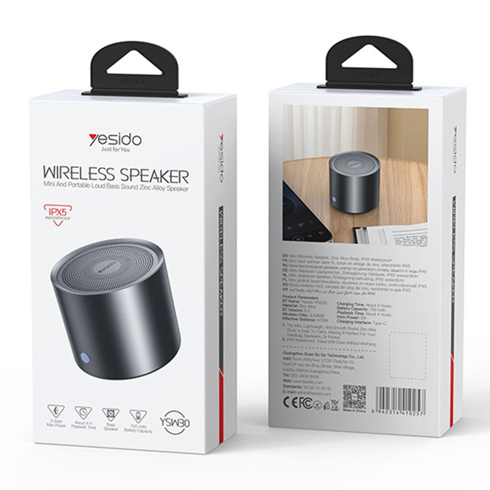 Bluetooth-Lautsprecher Yesido YSW30, 3W, wasserdicht, Schwarz