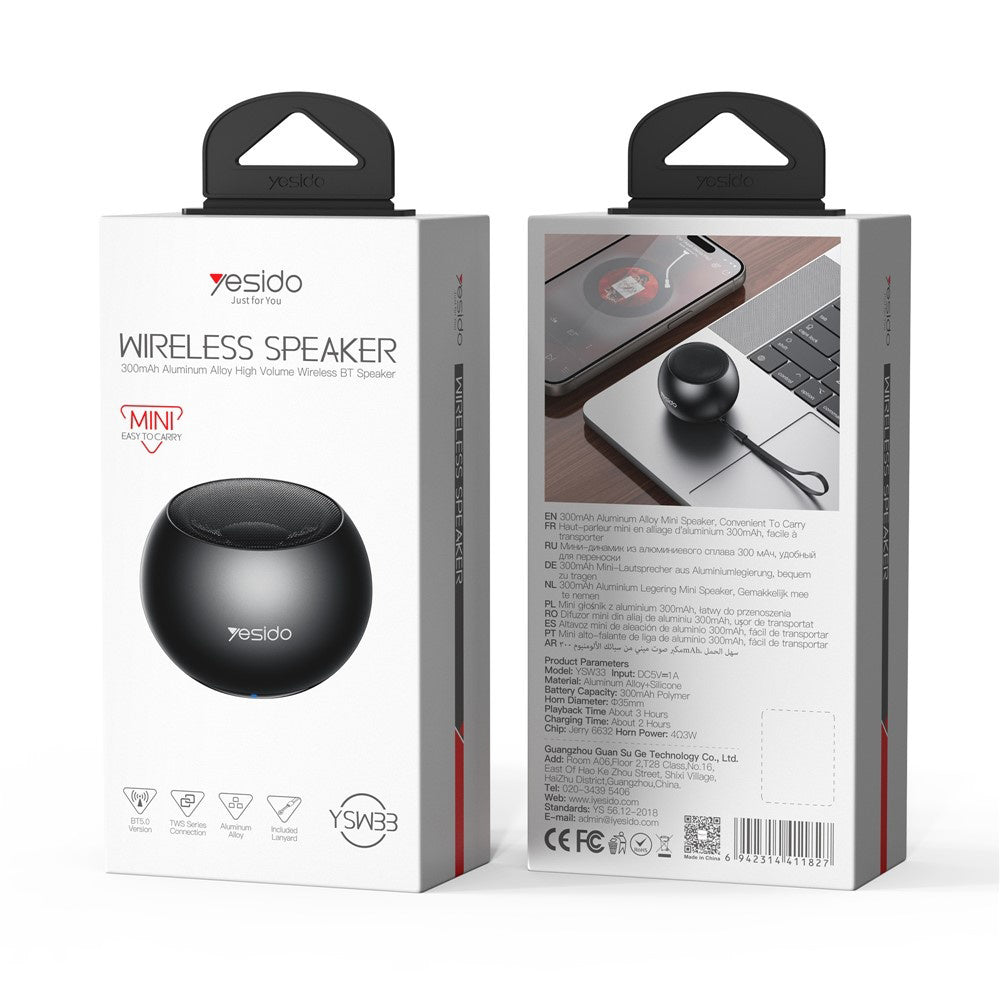 Bluetooth-Lautsprecher Yesido YSW33, 3W, Schwarz