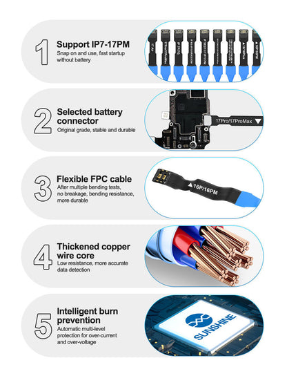 Sunshine SS-905 SE Power Cable for Apple iPhone 7 - 17 Series