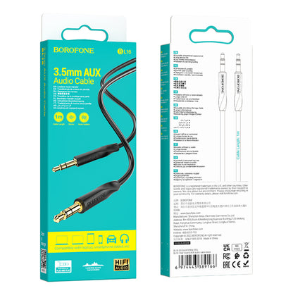 Audiokabel 3,5 mm - 3,5 mm Borofone BL16, 1 m, Schwarz