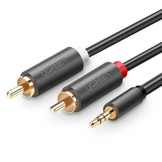 Audio-Kabel 3.5mm - 2 x RCA UGREEN AV102, 2m, Schwarz