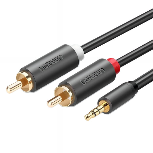 Audio-Kabel 3.5mm - 2 x RCA UGREEN AV102, 1.5m, Grau