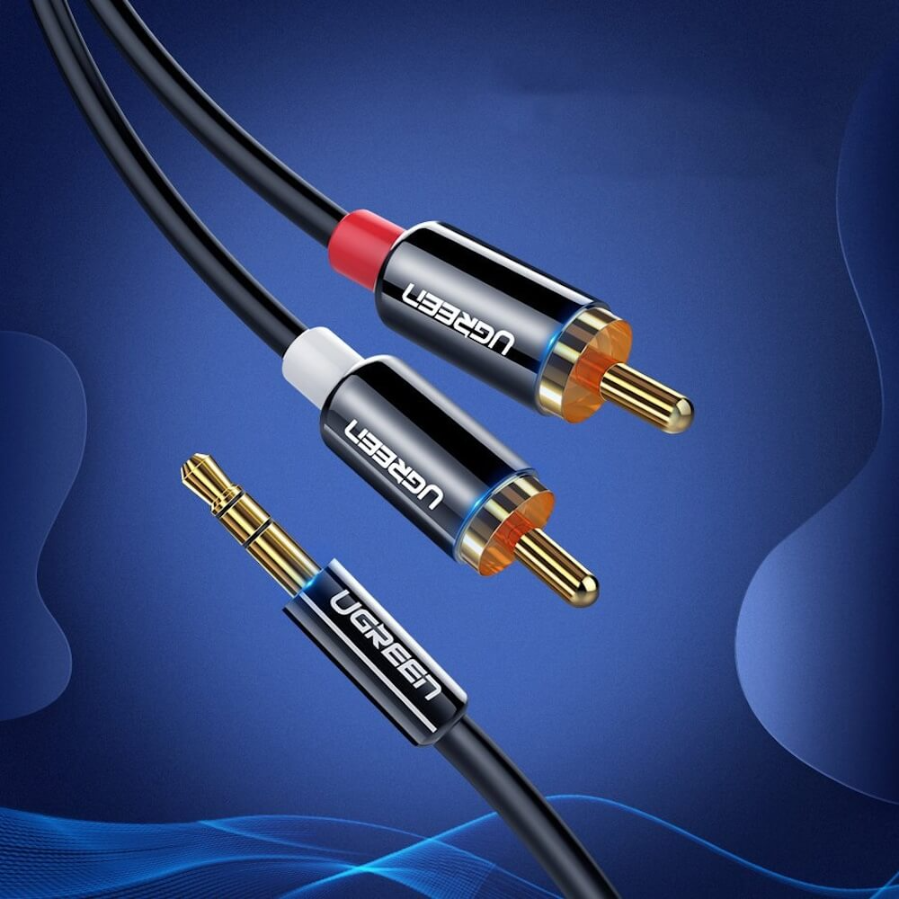 Audio-Kabel 3.5mm - 2 x RCA UGREEN AV116, 1.5m, Schwarz