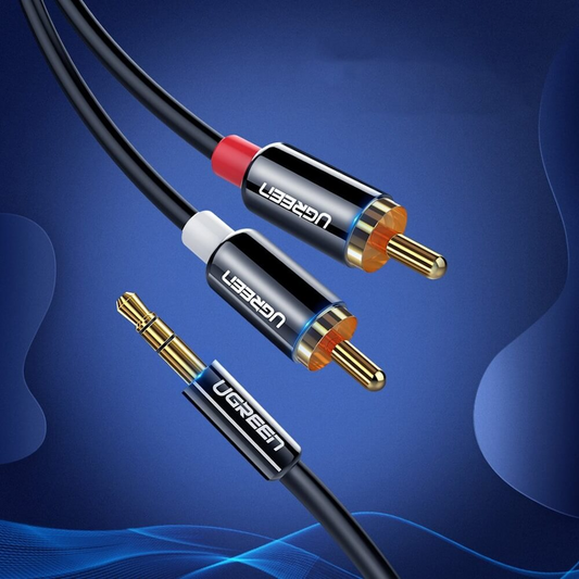 Audio-Kabel 3.5mm - 2 x RCA UGREEN AV116, 1.5m, Schwarz