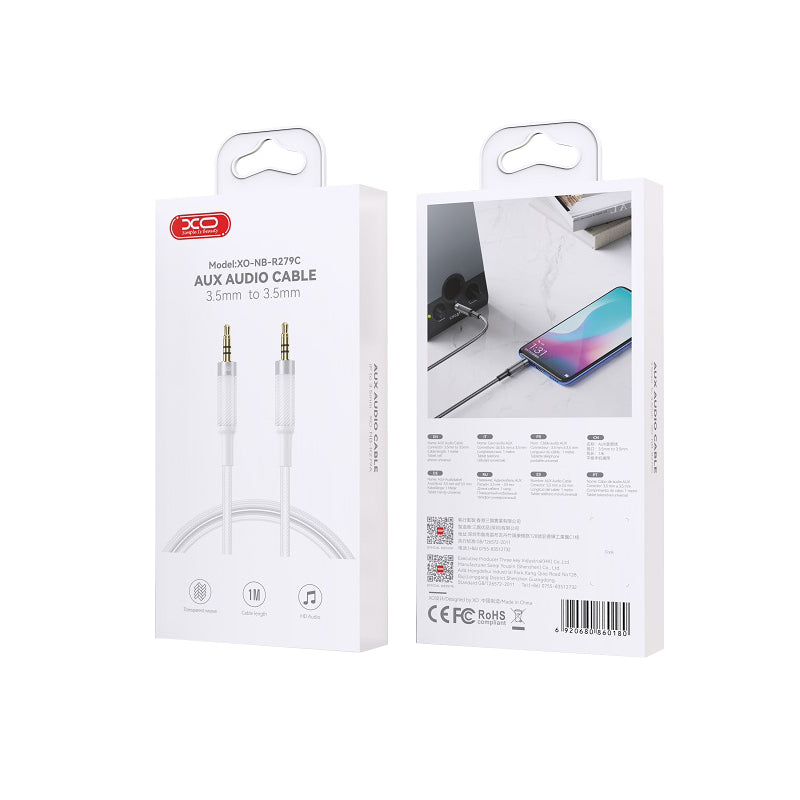 Audio-Kabel 3.5mm - 3.5mm XO Design NB-R279C, 1m, Weiß