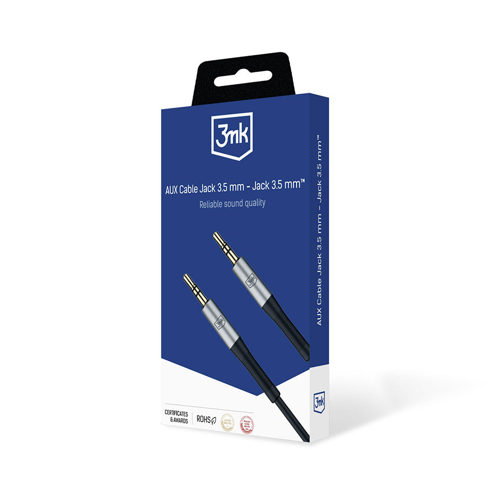 Audio-Kabel 3,5 mm - 3,5 mm 3MK, 1 m, Schwarz