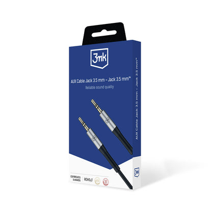 Audio-Kabel 3,5 mm - 3,5 mm 3MK, 1 m, Schwarz