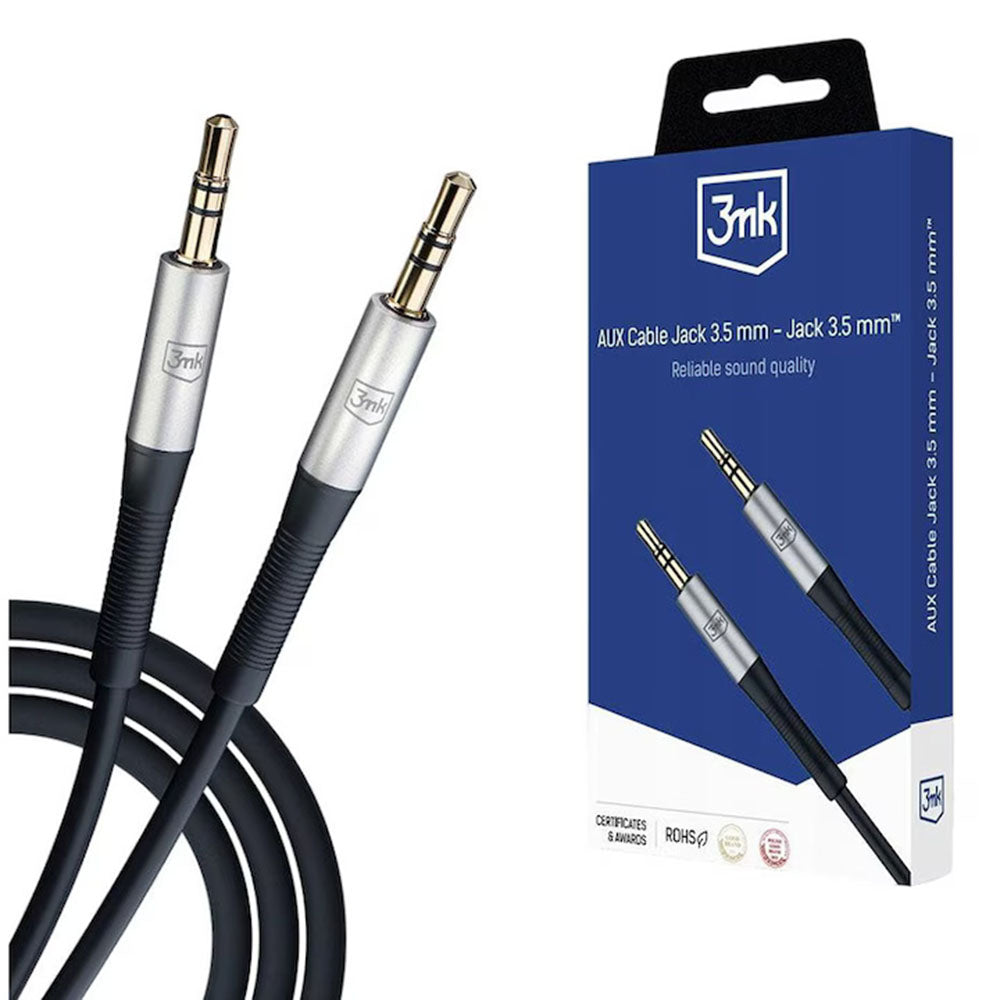 Audio-Kabel 3,5 mm - 3,5 mm 3MK, 1 m, Schwarz