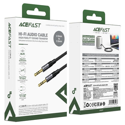 Audio-Kabel 3.5mm - 3.5mm Acefast J10, 1m, Schwarz