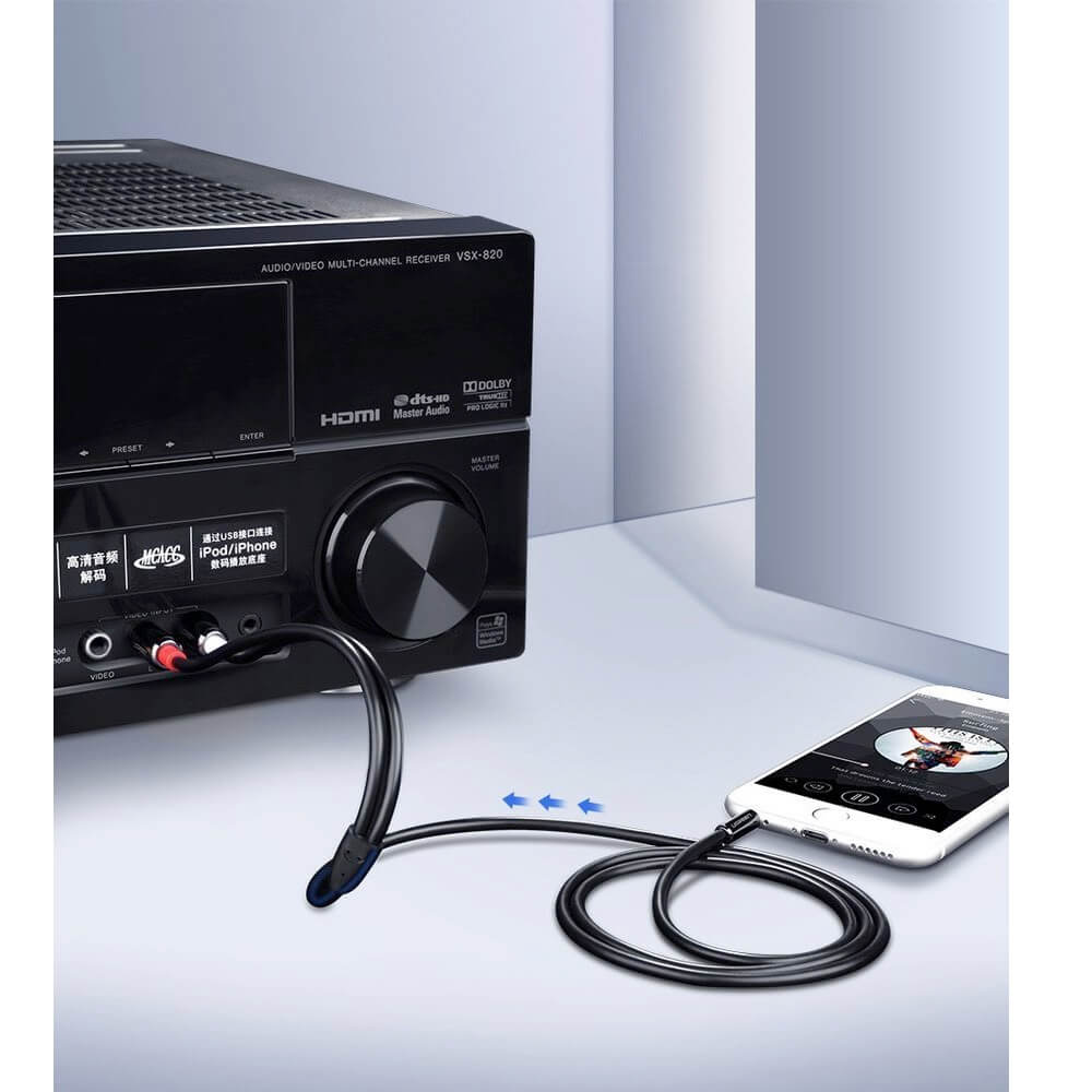 Audio-Kabel 3.5mm - 2 x RCA UGREEN AV116, 5m, Schwarz