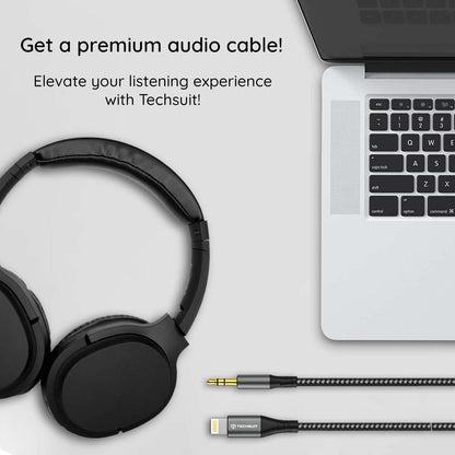 Audio-Kabel Lightning - 3.5mm Techsuit AC17 NexaSound, 1m, Grau