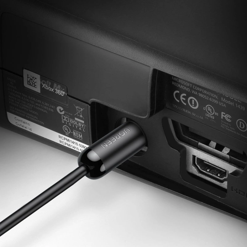 UGREEN AV122 Optisches Audiokabel, Toslink / SPDIF, 1,5m, Schwarz