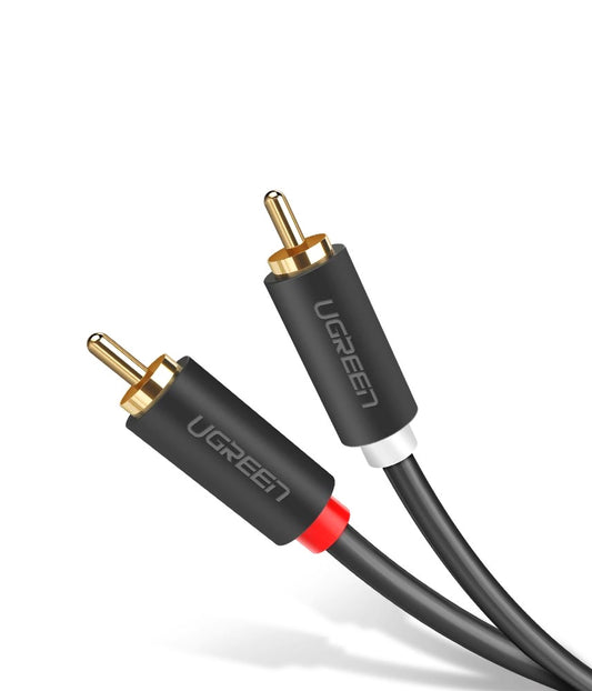 UGREEN AV104 Audiokabel, 2 x RCA - 2 x RCA, 2m, Schwarz