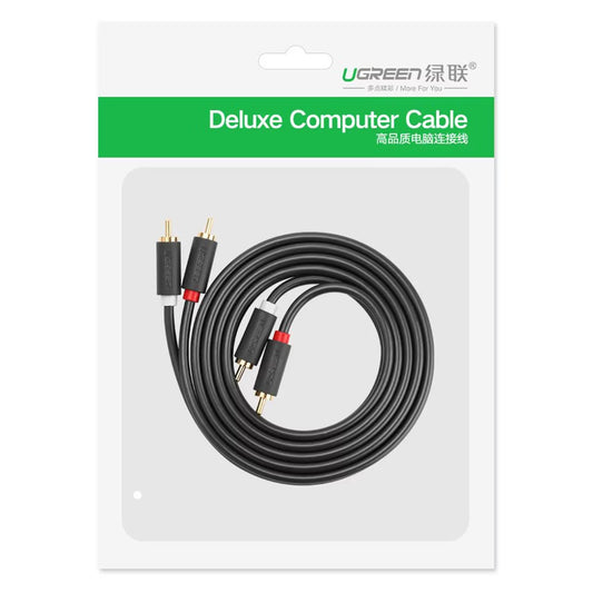 Audio-Kabel UGREEN AV104, 2 x RCA - 2 x RCA, 3m, Schwarz