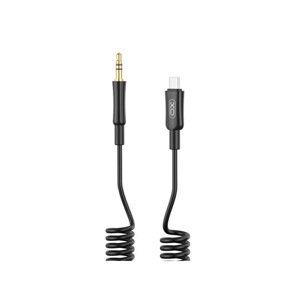 Audiokabel USB-C – 3,5 mm XO Design NB-R255B, 1 m, Schwarz