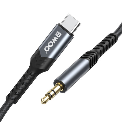 Audiokabel USB-C – 3,5 mm BWOO BO-AUX066, 1,2 m, Schwarz