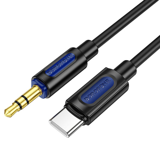 USB-C – 3,5 mm Borofone BL20 Audiokabel, 1 m, Schwarz