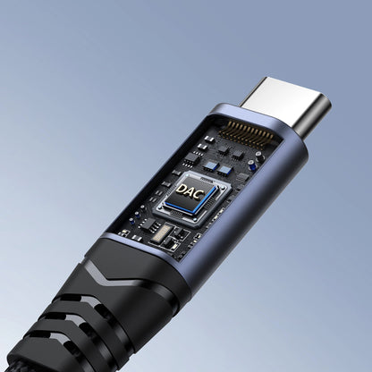 USB-C to 3.5mm / USB-C Joyroom SY-C02 Audio Cable, 0.14m, Black