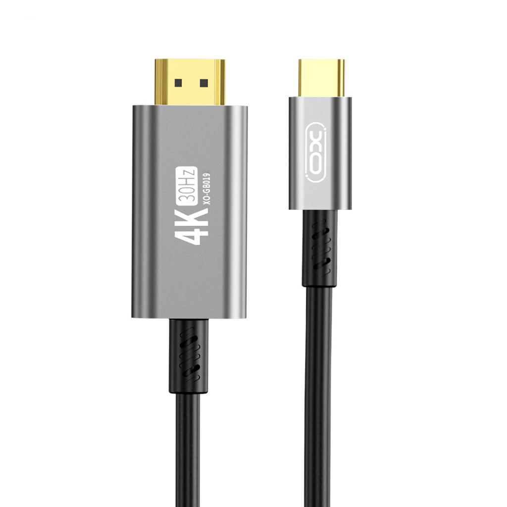 Audio- und Videokabel USB-C - HDMI XO Design GB019, 1,8m, Schwarz