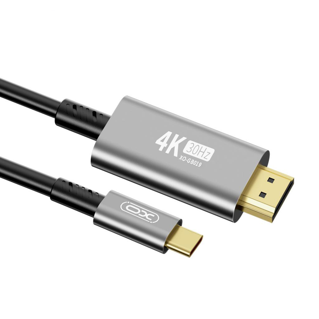 Audio- und Videokabel USB-C - HDMI XO Design GB019, 1,8m, Schwarz