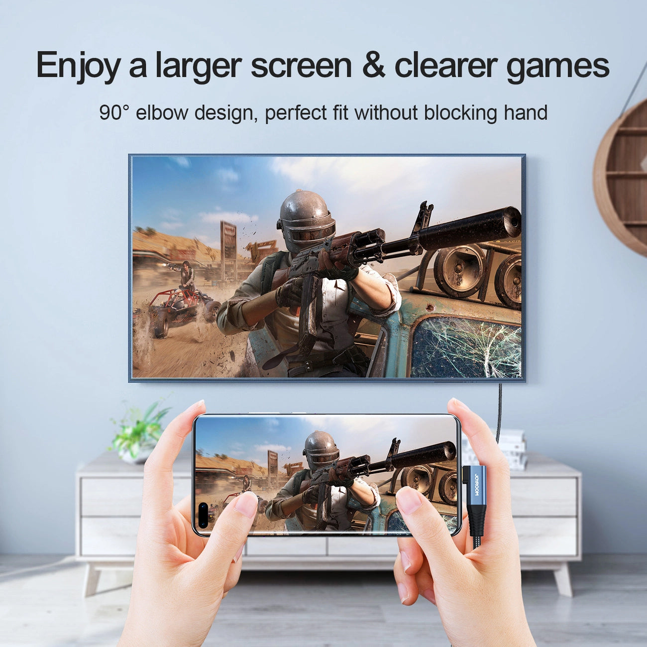 Audio- und Videokabel USB-C - HDMI Joyroom SY-20C1 Angled, 2m, Grau