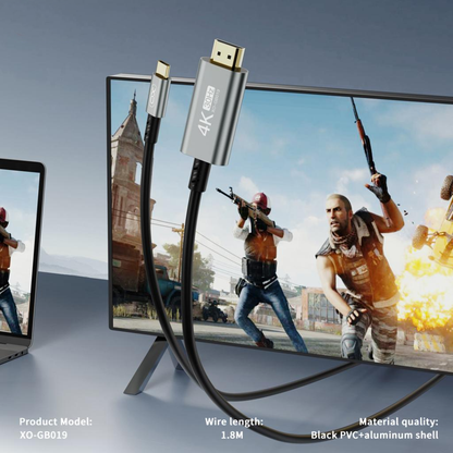 Audio- und Videokabel USB-C - HDMI XO Design GB019, 1,8m, Schwarz