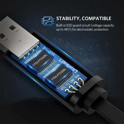 USB-Konsolenkabel UGREEN CM204, RJ45, 3m, Schwarz