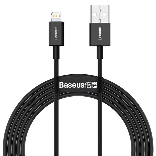 Daten- und Ladekabel USB-A – Lightning Baseus Superior Series, 20 W, 2 m, Schwarz CALYS-C01