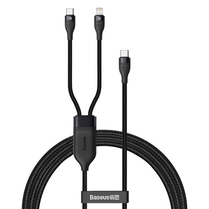 USB-C - Lightning / USB-C Baseus Flash Series 2in1 Daten- und Ladekabel, 100W, 1,2m, Schwarz CA1T2-F01