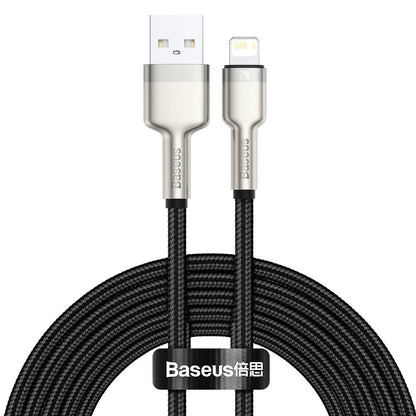 Daten- und Ladekabel USB-A - Lightning Baseus Cafule Metal Series, 18W, 2m, Schwarz CALJK-B01